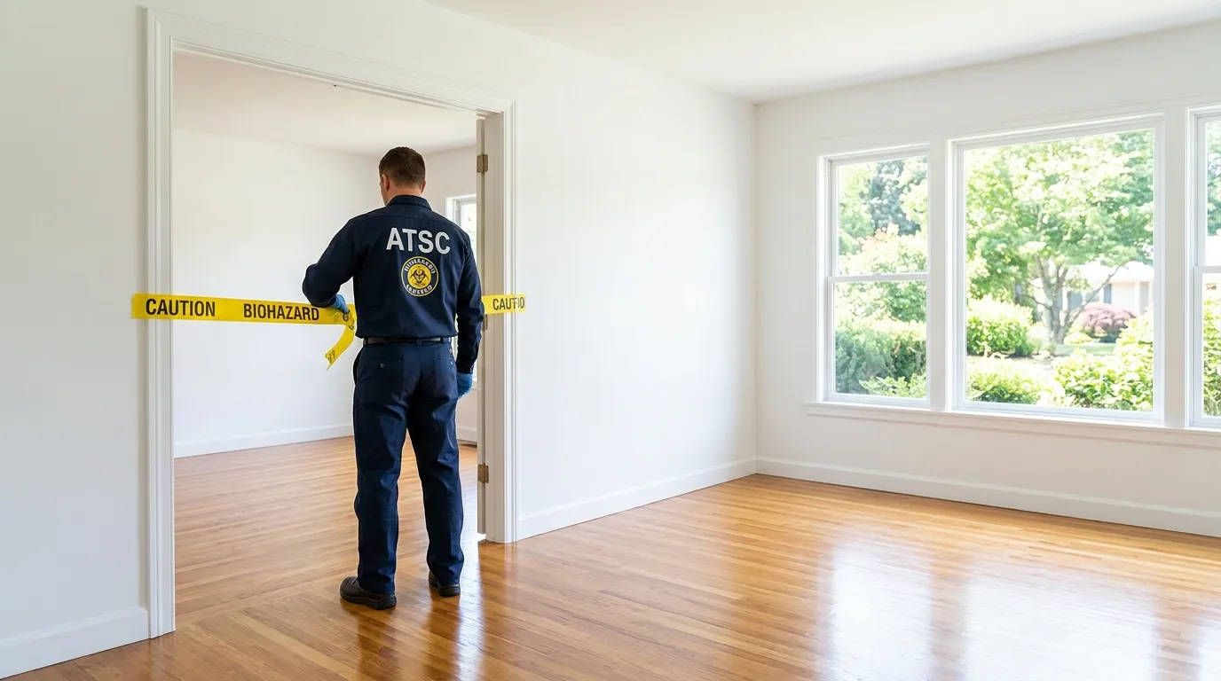 Certified biohazard cleanup crew performing Decomposition Cleanup in Shelby